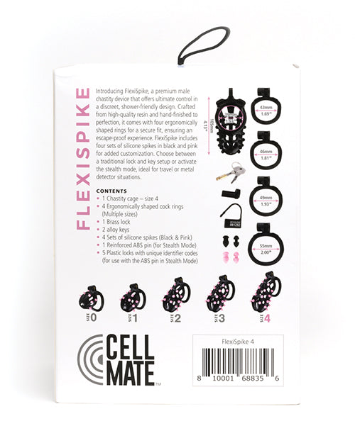Sport Fucker Cellmate FlexiSpike Chastity Cage - Black/Pink