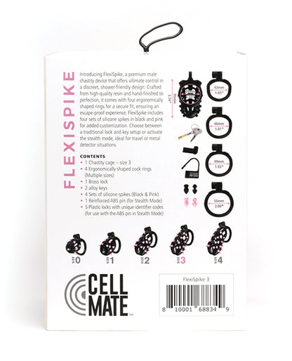 Sport Fucker Cellmate FlexiSpike Chastity Cage - Black/Pink