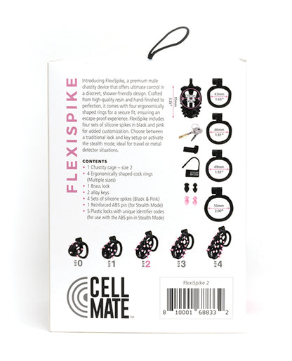 Sport Fucker Cellmate FlexiSpike Chastity Cage - Black/Pink