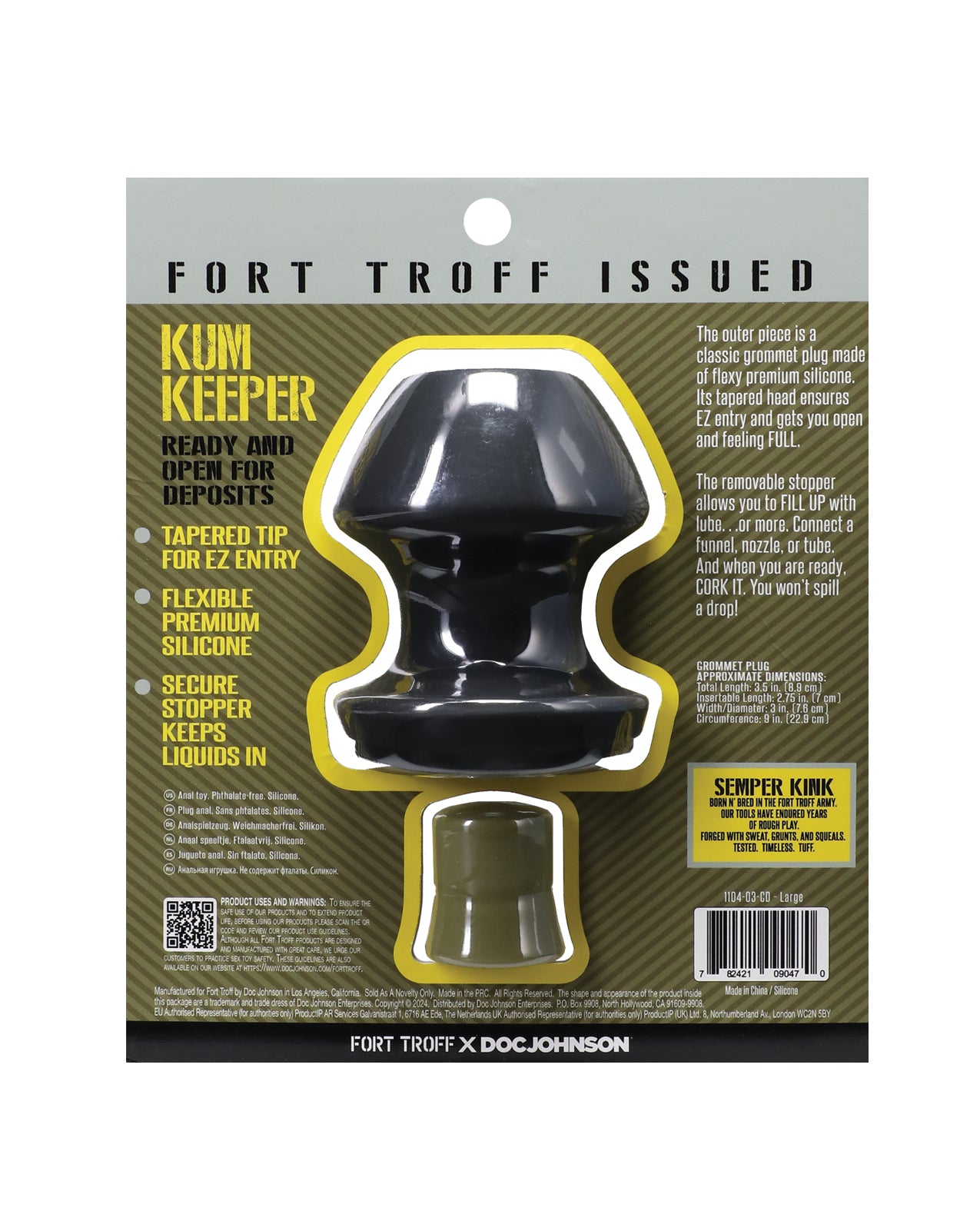 Fort Troff Kum Keeper Anal Plug - Black