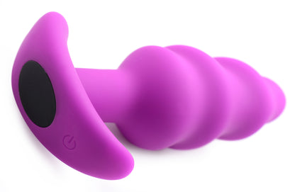 Remote Control 21x Vibrating Silicone Swirl Butt Plug