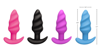 Remote Control 21x Vibrating Silicone Swirl Butt Plug