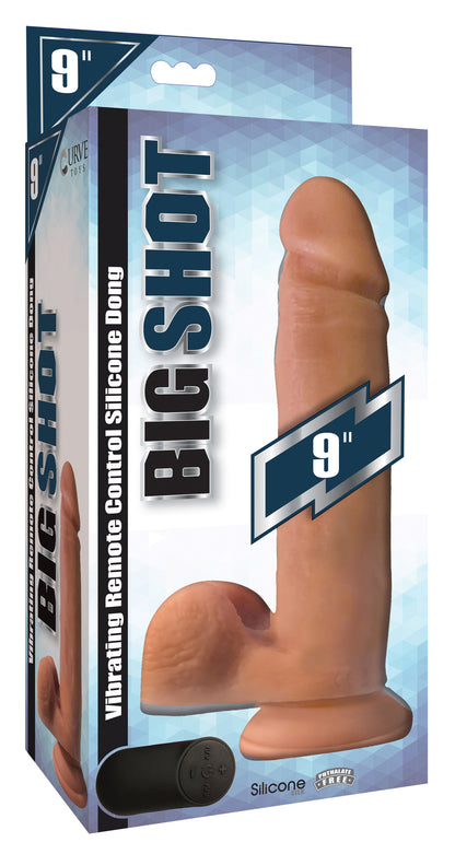 Big Shot Vibrating Remote Control Silicone Dildo With Balls