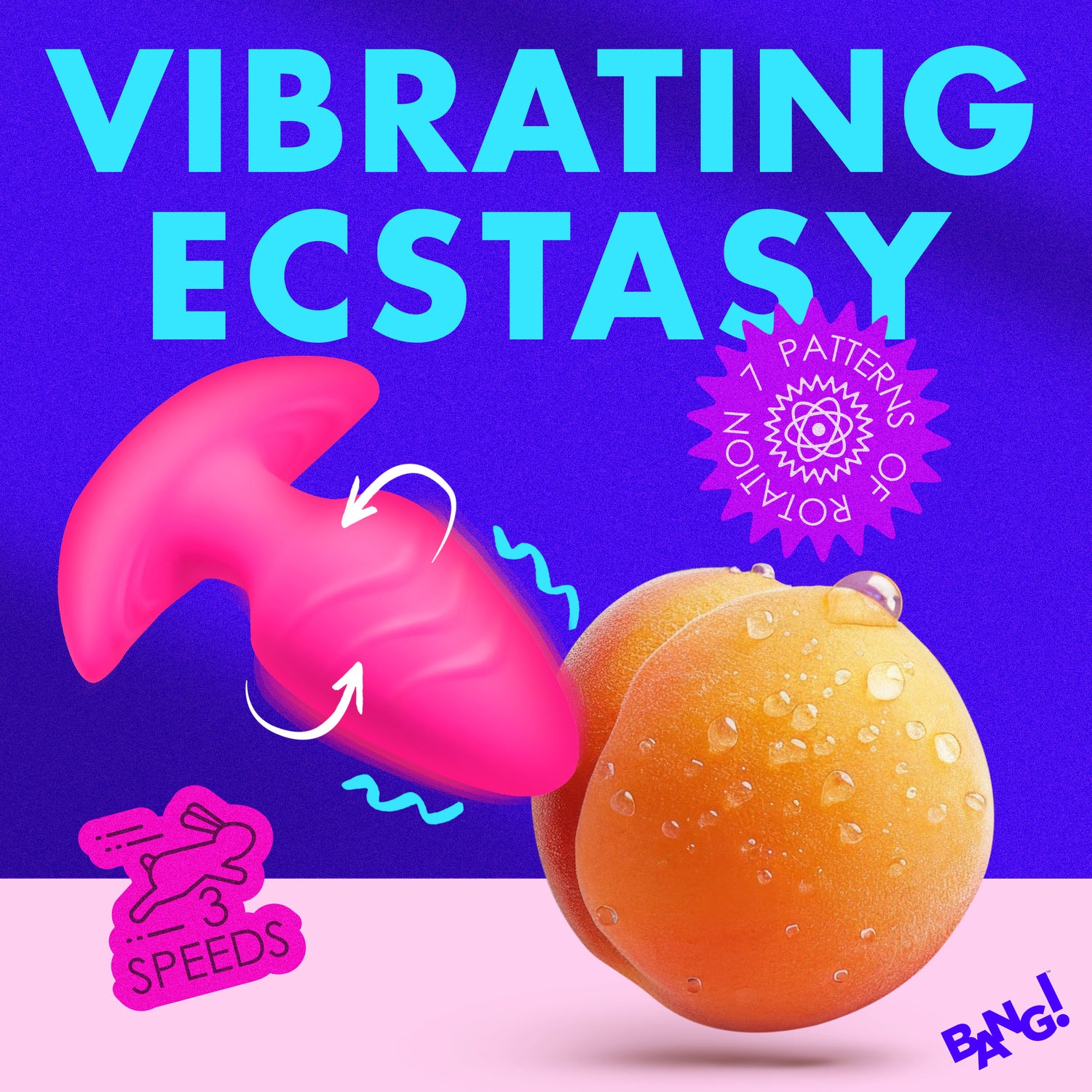 Rotating And Vibrating Silicone Butt Plug
