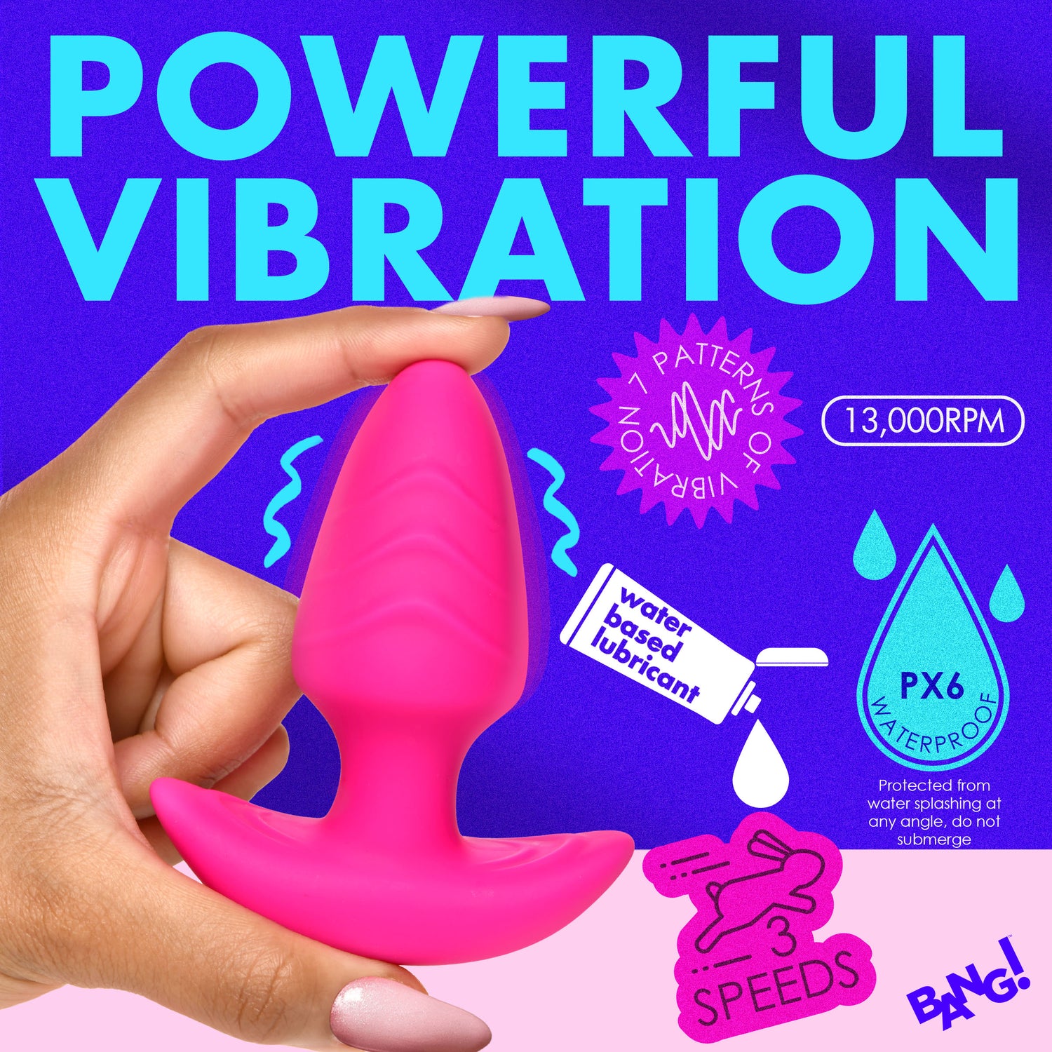 Rotating And Vibrating Silicone Butt Plug