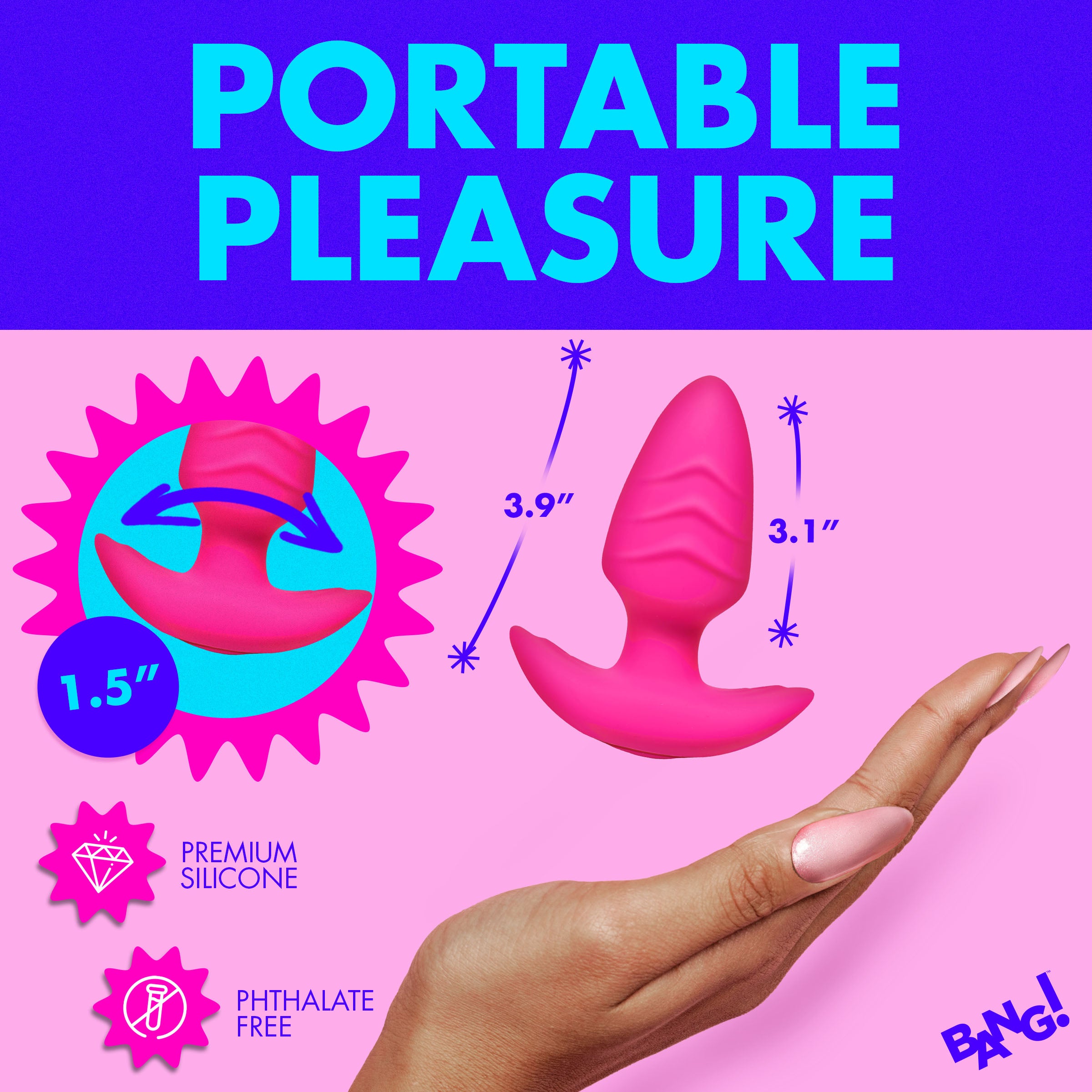 Rotating And Vibrating Silicone Butt Plug