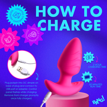 Rotating And Vibrating Silicone Butt Plug
