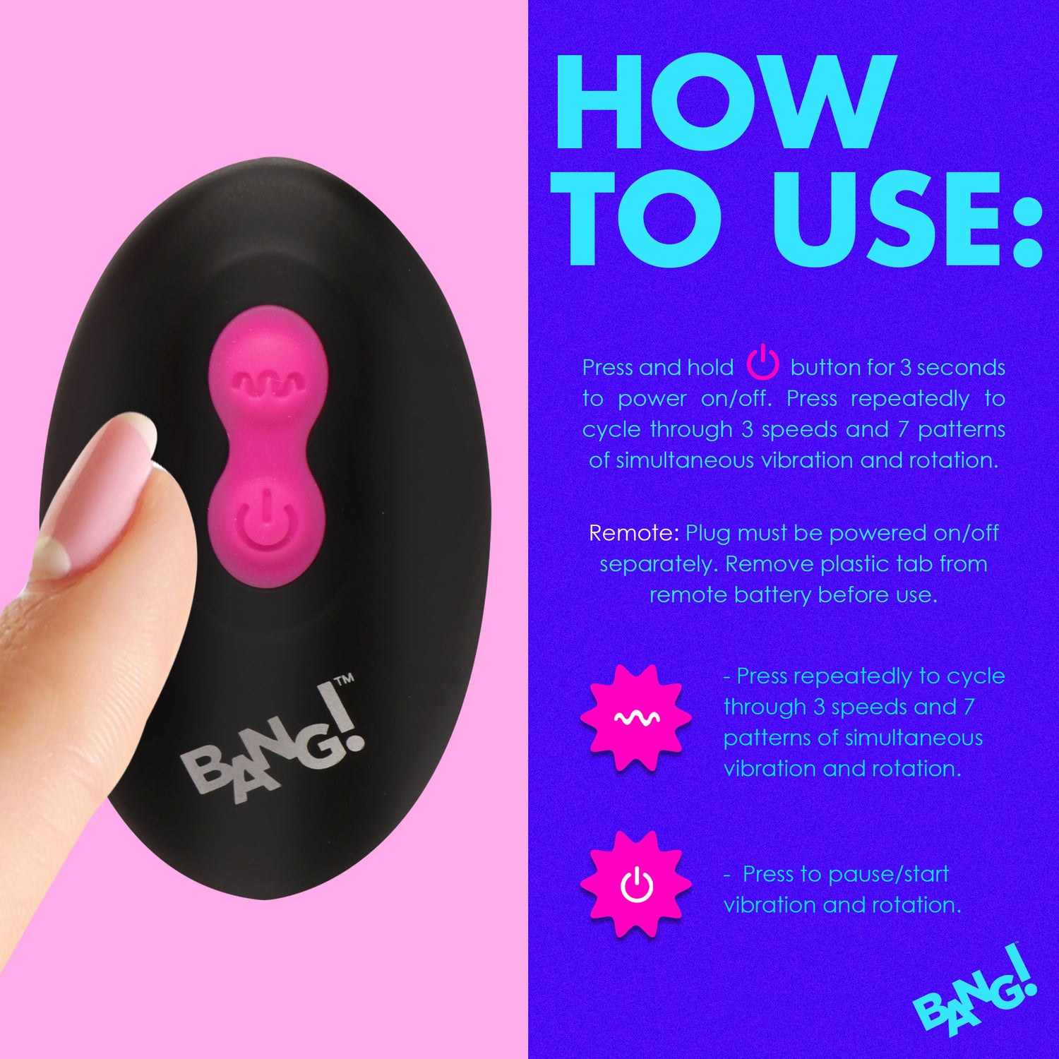 Rotating And Vibrating Silicone Butt Plug