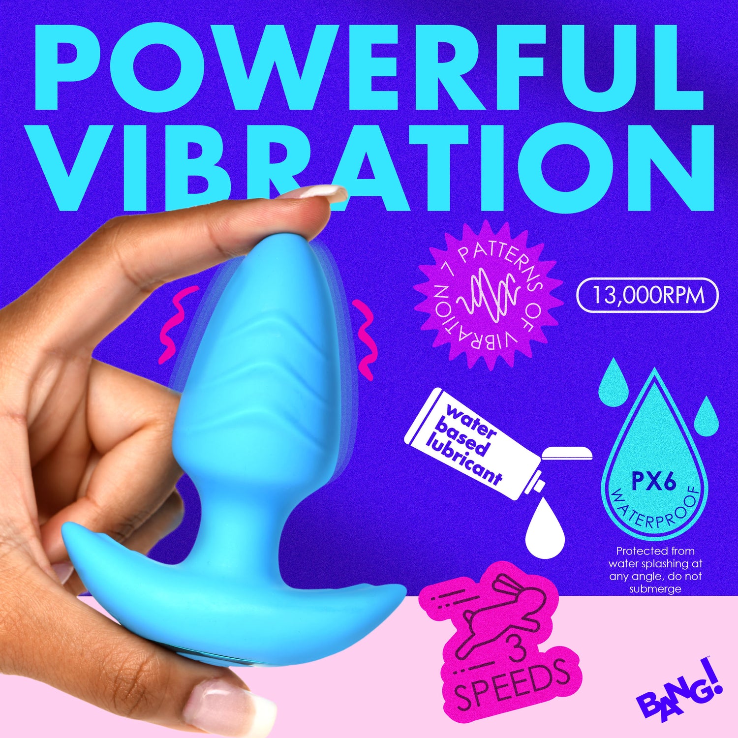 Rotating And Vibrating Silicone Butt Plug