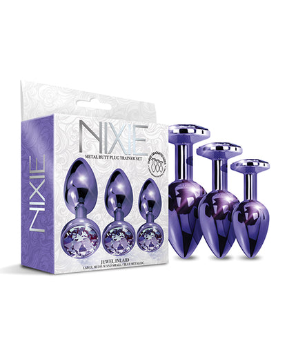 Nixie Metal Butt Plug Trainer Set W/inlaid Jewel