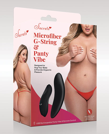 Secrets Microfiber G-string &amp; Panty Vibe - Red