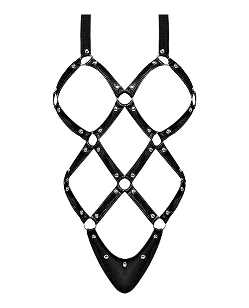 Lust Contessa Cupless Strappy Brazilian Teddy Black