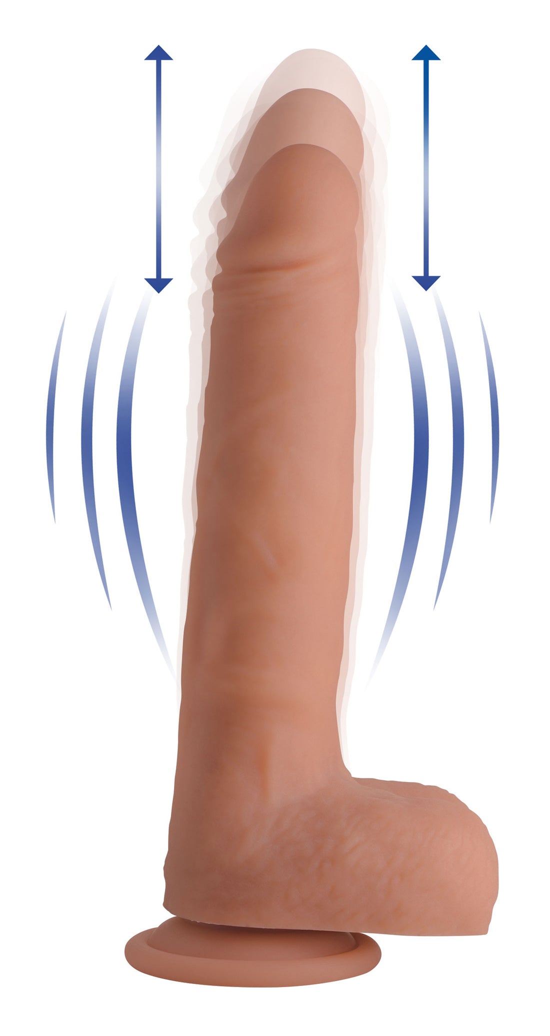 Vibrating &amp; Thrusting Remote Control Silicone Dildo
