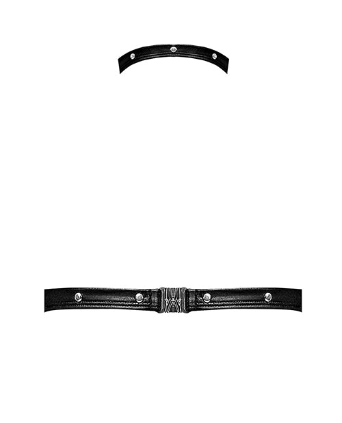 Lust Seducer Strappy Cupless &amp; Crotchless G-string Teddy Black