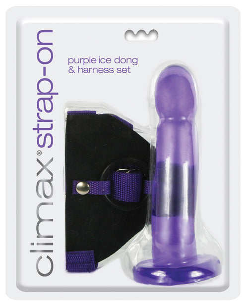 Climax Strap On Purple Ice Dong &amp; Harness Set