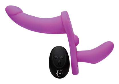 Double Take 10x Double Penetration Vibrating Strap-on Harness -