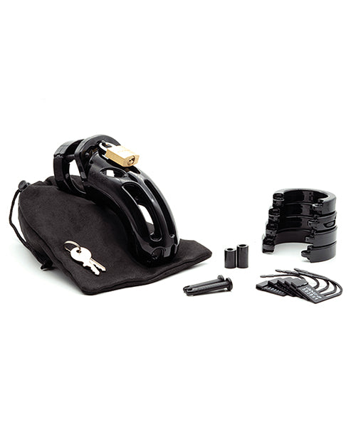 The Curve 3 3/4" Curved Cock Cage &amp; Lock Set  - Black