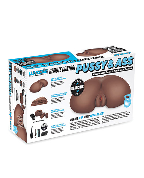 Luvdollz Remote Control Rechargeable Pussy &amp; Ass w/Douche - Mocha