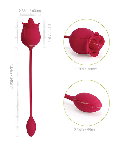Fiona Clit Licking Rose &amp; Vibrating Egg - Red