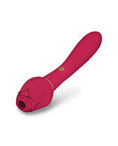 Secret Kisses Rosegasm Twosome Dual Ended Rose Bud w/Clitoral Suction &amp; G-Spot Vibe - Red
