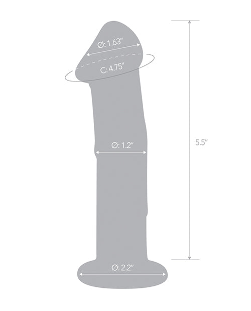 Glas 6" Dildo w/Veins &amp; Flat Base