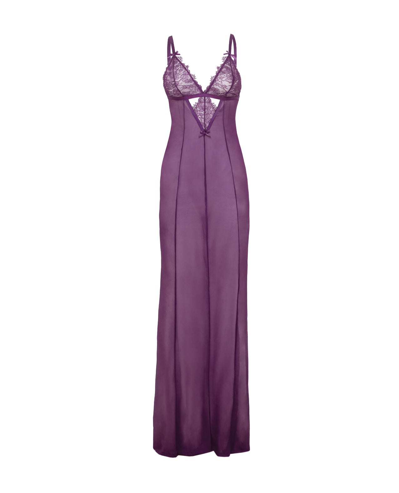 Katana Mesh &amp; Eyelash Lace Gown - Purple 1X/2X