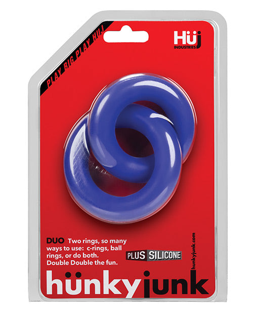 Hunky Junk Duo Linked Cock &amp; Ball Rings - Cobalt