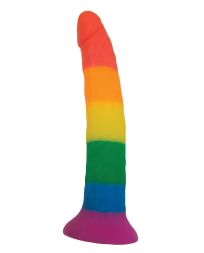 Rainbow 7&quot; Strap On Dildo w/Harness