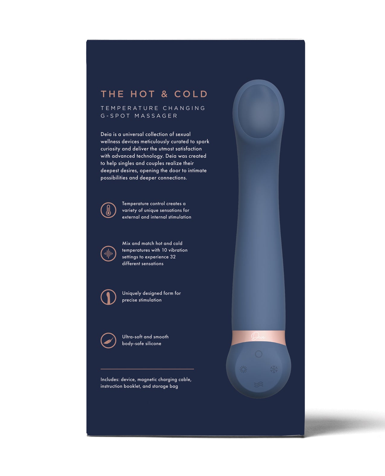 Deia the Hot &amp; Cold Heating &amp; Cooling Vibrator - Navy