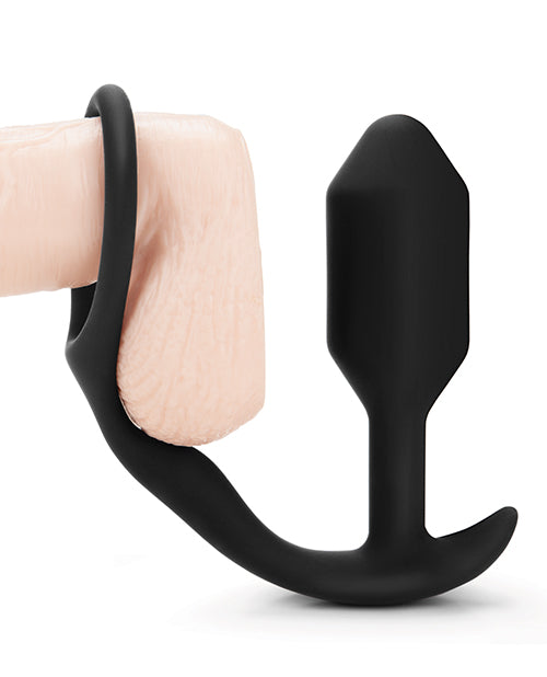 B-Vibe Snug &amp; Tug Weighted Silicone &amp; Penis Ring - 128 g Black