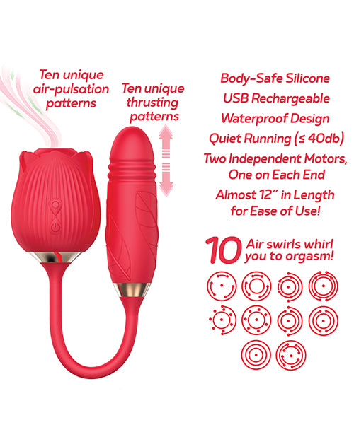 Wild Rose &amp; Thruster Vibrator - Red