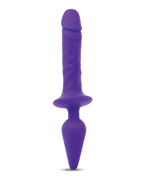 Together Double Pleasure 11"  Double-Ended Dildo &amp; Butt Plug - Purple