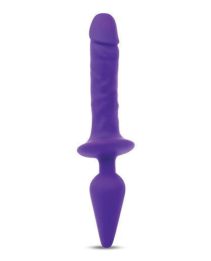 Together Double Pleasure 11"  Double-Ended Dildo &amp; Butt Plug - Purple
