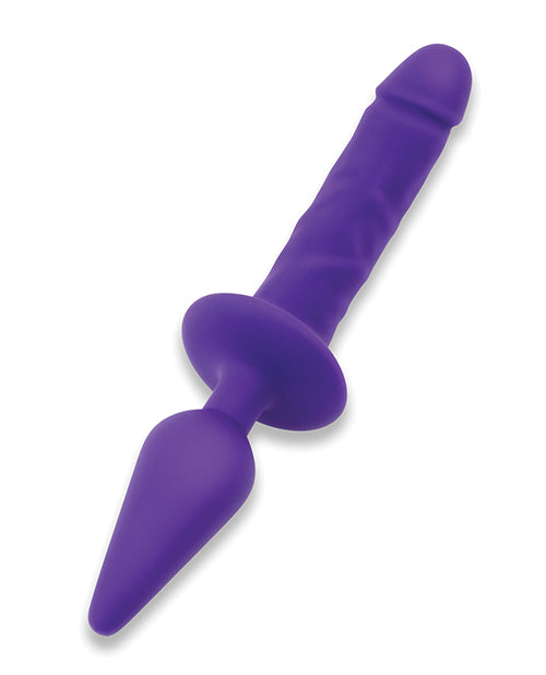 Together Double Pleasure 11"  Double-Ended Dildo &amp; Butt Plug - Purple
