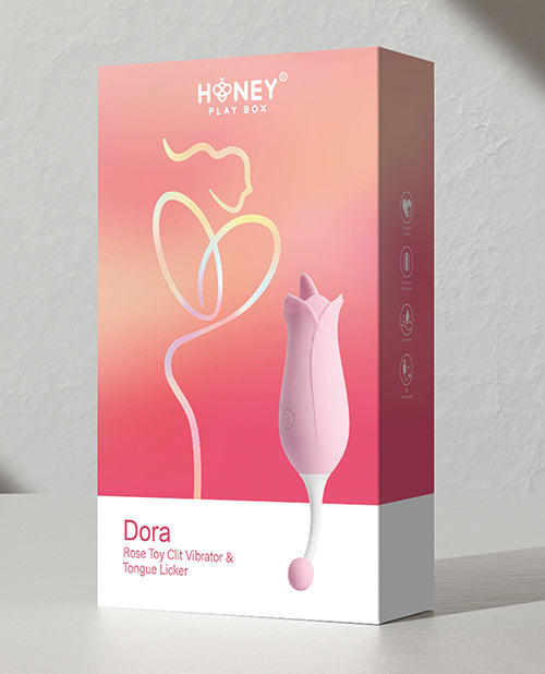 Dora Rose Toy Clit Vibrator &amp; Tongue Licker - Pink