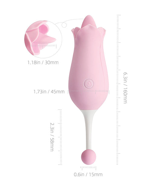 Dora Rose Toy Clit Vibrator &amp; Tongue Licker - Pink