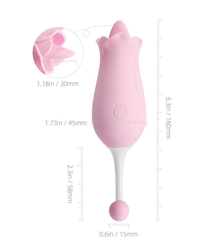Dora Rose Toy Clit Vibrator &amp; Tongue Licker - Pink