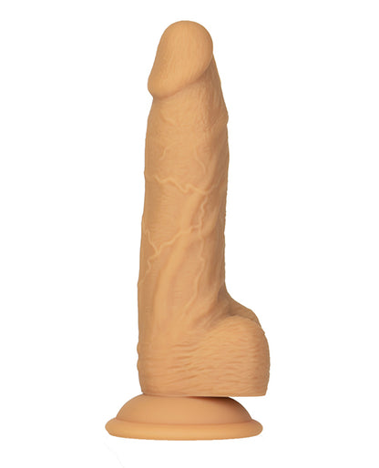 Naked Addiction 8" Rotating &amp; Vibrating Dong w/Remote - Caramel