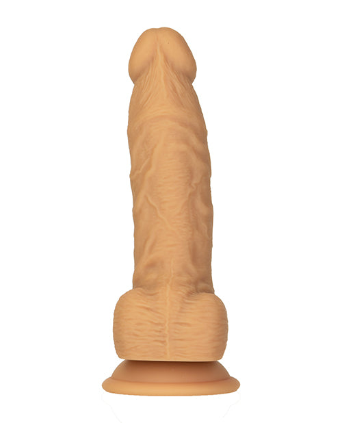 Naked Addiction 8" Rotating &amp; Vibrating Dong w/Remote - Caramel
