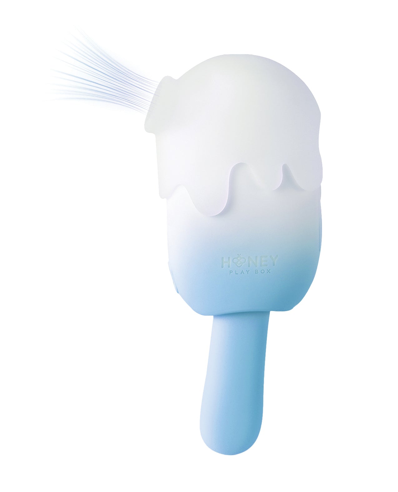 Bite Me Sucking, Tapping &amp; Vibrating Cream Pop Stimulator - Blue/White