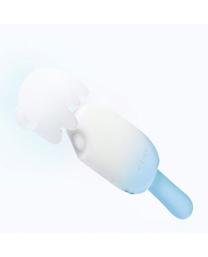 Bite Me Sucking, Tapping &amp; Vibrating Cream Pop Stimulator - Blue/White