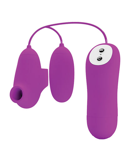 Pretty Love Suction &amp; Vibro Bullets - Fuchsia