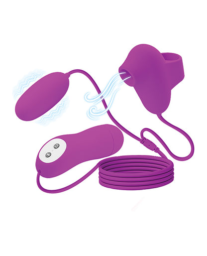 Pretty Love Suction &amp; Vibro Bullets - Fuchsia