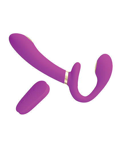 Pretty Love Thunderbird Electrostim &amp; Vibrating Strapless Strap On - Fuchsia