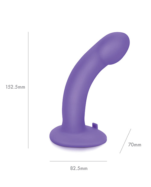Pegasus 6" Rechargeable Curved Peg w/Adjustable Harness &amp; Remote Set - Purple