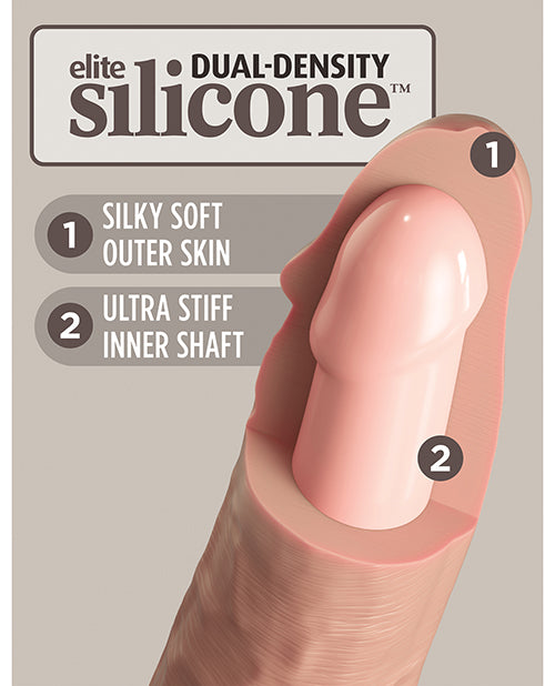 King Cock Elite 9" Dual Density Silicone Cock - Light