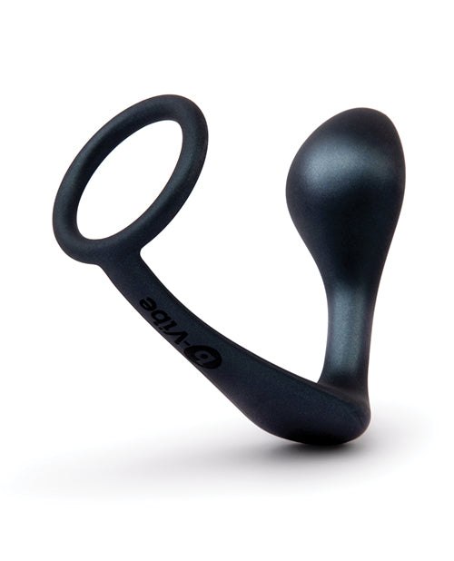 B-Vibe Butties Ringer Cock Ring &amp; Prostate Plug - Black