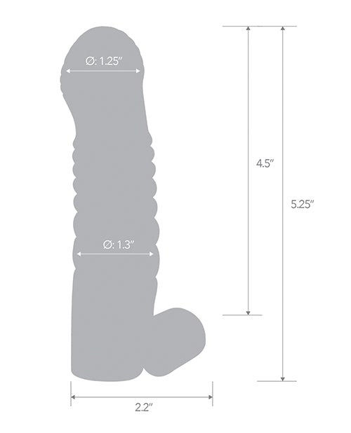 Blue Line C &amp; B 5.25" Vibrating Penis Enhancing Sleeve Extension - Smoke