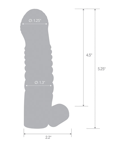 Blue Line C &amp; B 5.25" Vibrating Penis Enhancing Sleeve Extension - Smoke