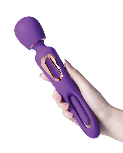 Riley Vibrating Massage Wand &amp; G-Spot Tapping Stimulator - Purple